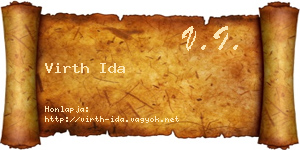 Virth Ida névjegykártya